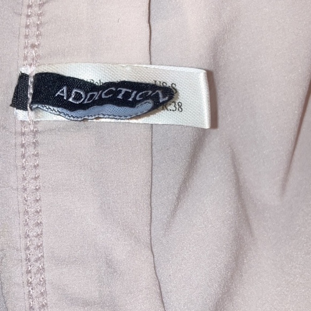 Addiction Satin Soft Nude Pink Triangular Babydoll lingerie size small - Picture 2 of 7